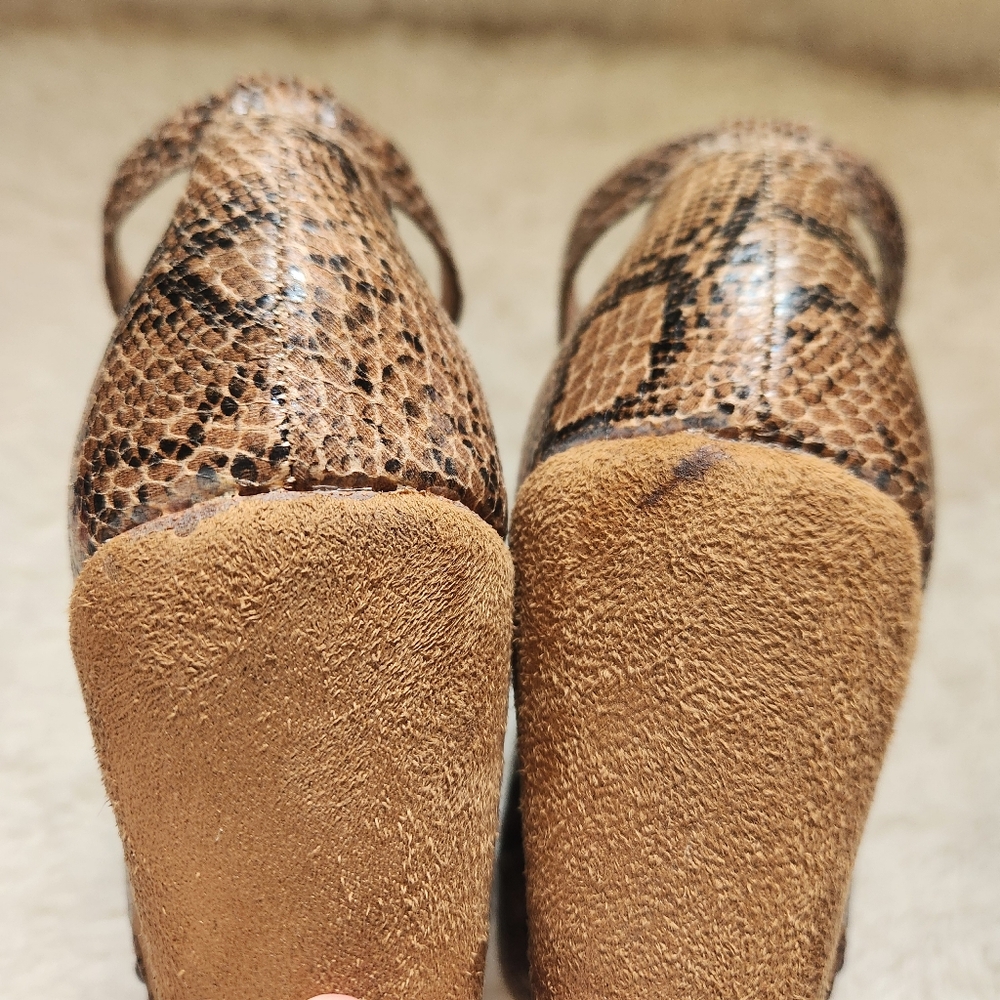 Roberto Vianni Vintage Y2K Snake Print Python Wedge Platform Heels Peep Toe 38 - Picture 9 of 14
